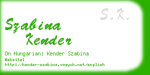 szabina kender business card